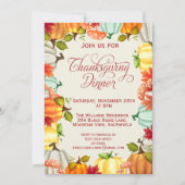 楽しいパンプキンズ感謝祭の食事招待状 招待状 (正面)