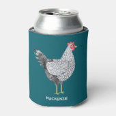 楽しいパーソナライズされた水彩画のウィアンドット鶏 缶クーラー (缶正面)