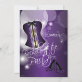 楽しいパープルの花嫁が最後の夜を満喫する会 招待状 (正面)