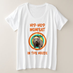 楽しいヒップホップウォンバット・イン・ザ・ハウス プラスサイズTシャツ