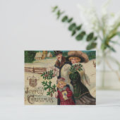 楽しいビクトリアンクリスマス家族と村 シーズンポストカード (スタンド正面)