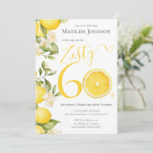 楽しいビタミンカラーレモン60歳誕生日パーティー 招待状 (スタンド正面)