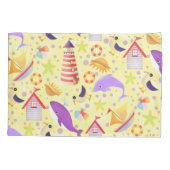 楽しいビーチイエロー 枕カバー (裏面)