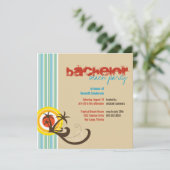 楽しいビーチホリデー独身パーティー男子招待状 招待状 (スタンド正面)