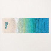 楽しいビーチ(パーソナライズされた名前付き) ヨガマット (裏面(横))