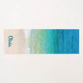 楽しいビーチ(パーソナライズされた名前付き) ヨガマット (正面(横))