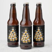 楽しいビール クリスマスツリー 冬の飲み会 ビールラベル (ボトル)