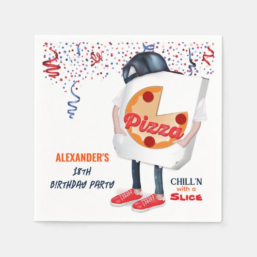 楽しいピザパーティー スタンダードカクテルナプキン (正面)