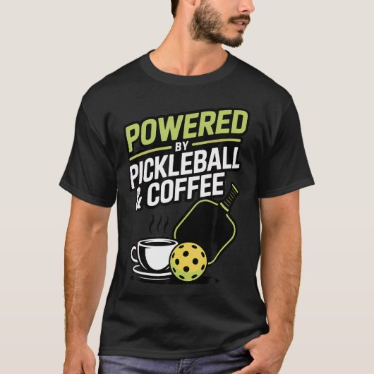 楽しいピックルボールプレーヤー コーヒー愛好家 Tシャツ (正面)