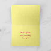 楽しいピンクのストライプ ハート レインボー #98歳の誕生日 カード (内部)