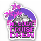 楽しいピンクのノーアルコールクルーズCrew グループ旅行 シール (正面)