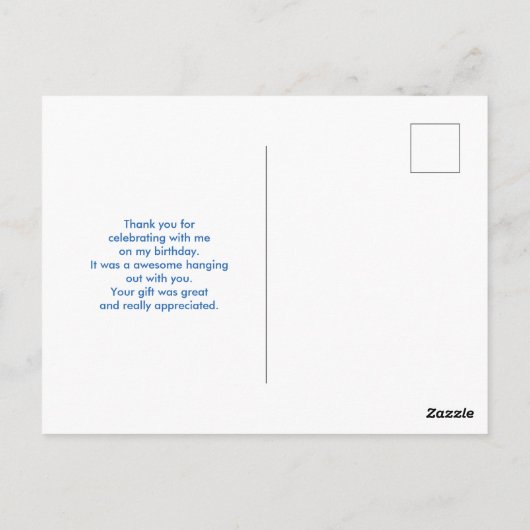 楽しいピンクの氷棒とイチゴのありがとう ポストカード (裏面)