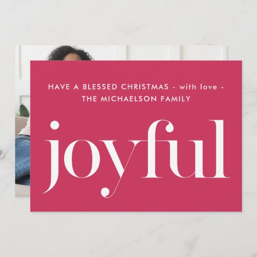 楽しいピンクの賛美写真のクリスマスの休日 シーズンカード (正面/裏面)