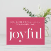 楽しいピンクの賛美写真のクリスマスの休日 シーズンカード (スタンド正面)