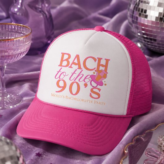 楽しいピンクの90年代レトロ・バチェラー キャップ