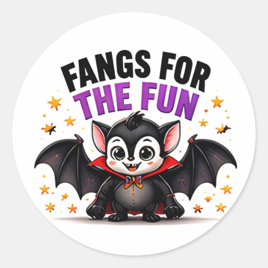 楽しいファンの赤ちゃん吸血鬼ハロウィン ラウンドシール (正面)