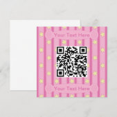 楽しいファンシー黄色の星QRコード 招待状 (正面/裏面)