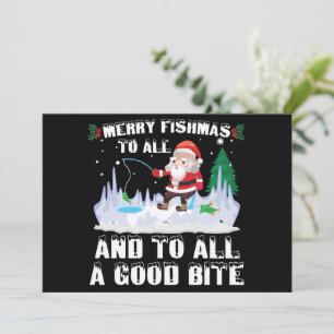 楽しいフィッシュマス 面白い魚 釣り 漁師 クリスマス 招待状