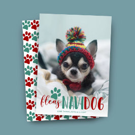 楽しいフェリス・ナビダー Christmas 犬の写真 シーズンカード