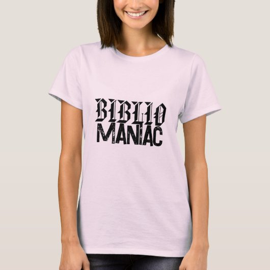 楽しいフォントのビブリオマニアックな本の愛好家 Tシャツ (正面)
