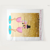 楽しいフラインゴの結婚式写真用背景 タペストリー (正面(横))