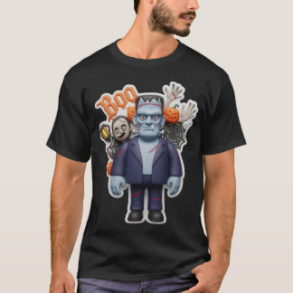 楽しいフランケンシュタインのモンスターとぞっとするハロウィーンの装飾 Tシャツ