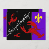 楽しいフルール ド リス カニの煮沸パーティー 招待状 (正面/裏面)