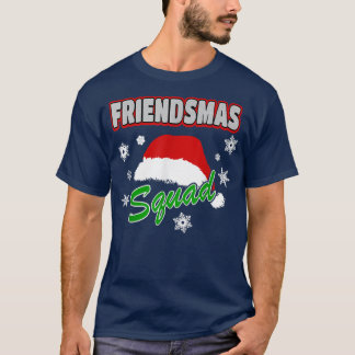 楽しいフレンズマススクワッドフレンズのクリスマスパーティーサンタH Tシャツ