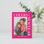 楽しいフレーム編集可能カラー新年カード シーズンポストカード (スタンド正面)