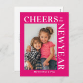 楽しいフレーム編集可能カラー新年カード シーズンポストカード (正面/裏面)