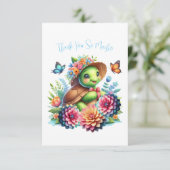 楽しいフローラウミガメありがとうノートカード サンキューカード (スタンド正面)