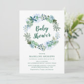 楽しいフローラ | グリーンベビーシャワー招待状 招待状 (スタンド正面)