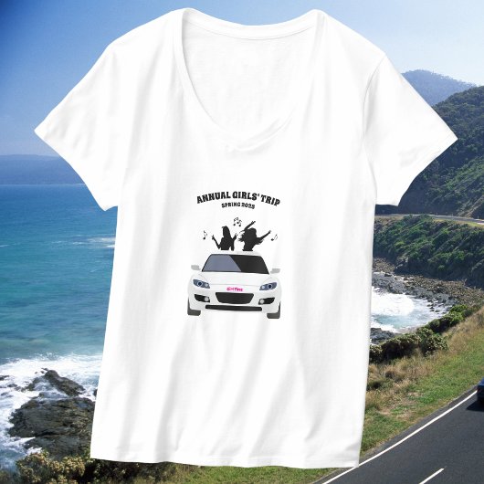 楽しいブラック&ホワイト女子旅行用Tシャツ Tシャツ