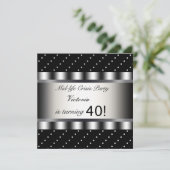 楽しいブラック 40歳の誕生日パーティー招待状 招待状 (スタンド正面)