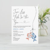 楽しいブルーの海の魚ふたり減る 婚約のお知らせ 招待状 (スタンド正面)
