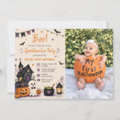 楽しいブー!すばらしいハロウィン誕生日写真 招待状 (正面)