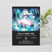 楽しいプリンセスの誕生日パーティーの無料テンプレート 招待状 (スタンド正面)