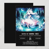楽しいプリンセスの誕生日パーティーの無料テンプレート 招待状 (正面/裏面)