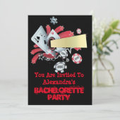 楽しいベガススタイルのポーカーカジノチップ独身最後の夜 招待状 (スタンド正面)