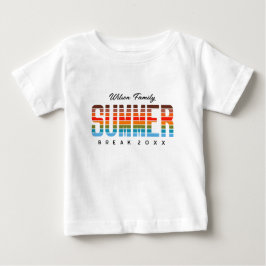 楽しいベビーサマーサンセットビーチファミリーバケーション ベビーTシャツ