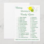 楽しいベビーシャワーのお菓子ゲームカード 招待状 (正面/裏面)