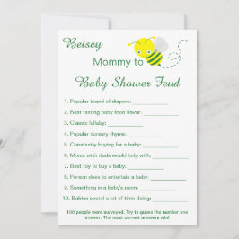 楽しいベビーシャワー フェュード ゲームカード 招待状