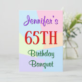 楽しいベーシック「65歳の誕生日宴会」招待状 招待状 (スタンド正面)