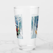 楽しいペンギン 面白いクリスマス グラス (左)