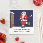 楽しいホッケークリスマス スタンダードランチョンナプキン (インサイチュ)