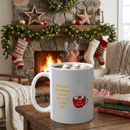 楽しいホットココアとホリデーシーズンのクリスマス コーヒーマグカップ