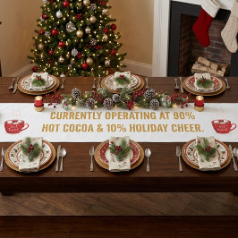 楽しいホットココアとホリデーシーズンのクリスマス ショートテーブルランナー