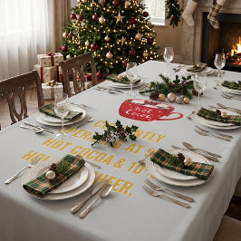 楽しいホットココアとホリデーシーズンのクリスマス テーブルクロス