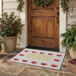 楽しいホットココアとホリデーシーズンのクリスマス ドアマット