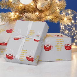 楽しいホットココアとホリデーシーズンのクリスマス ラッピングペーパー